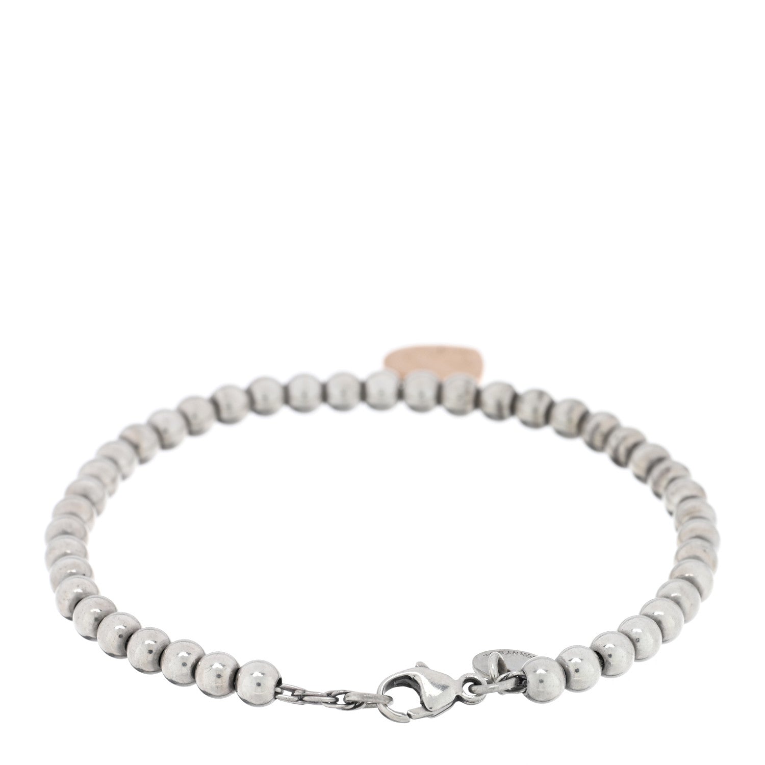 Tiffany Sterling Silver 18K Rose Gold Return to Tiffany Heart Bead Bracelet 2 of 4