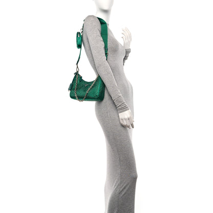 Prada Satin Crystal Re-Edition 2005 Shoulder Bag Mango 3 of 9