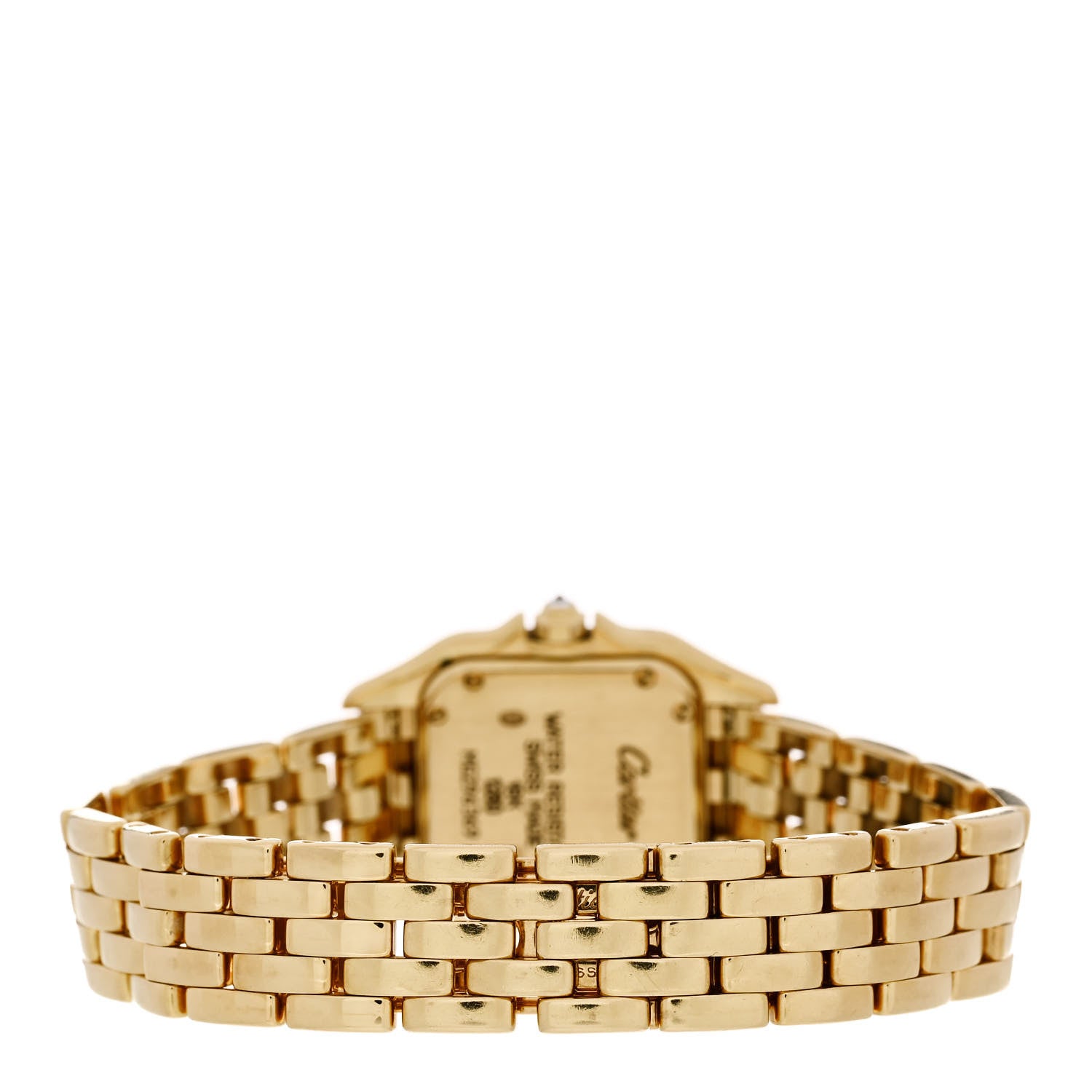 Cartier 18K Yellow Gold Diamond 22mm Double Row Panthere Quartz Watch 3 of 4