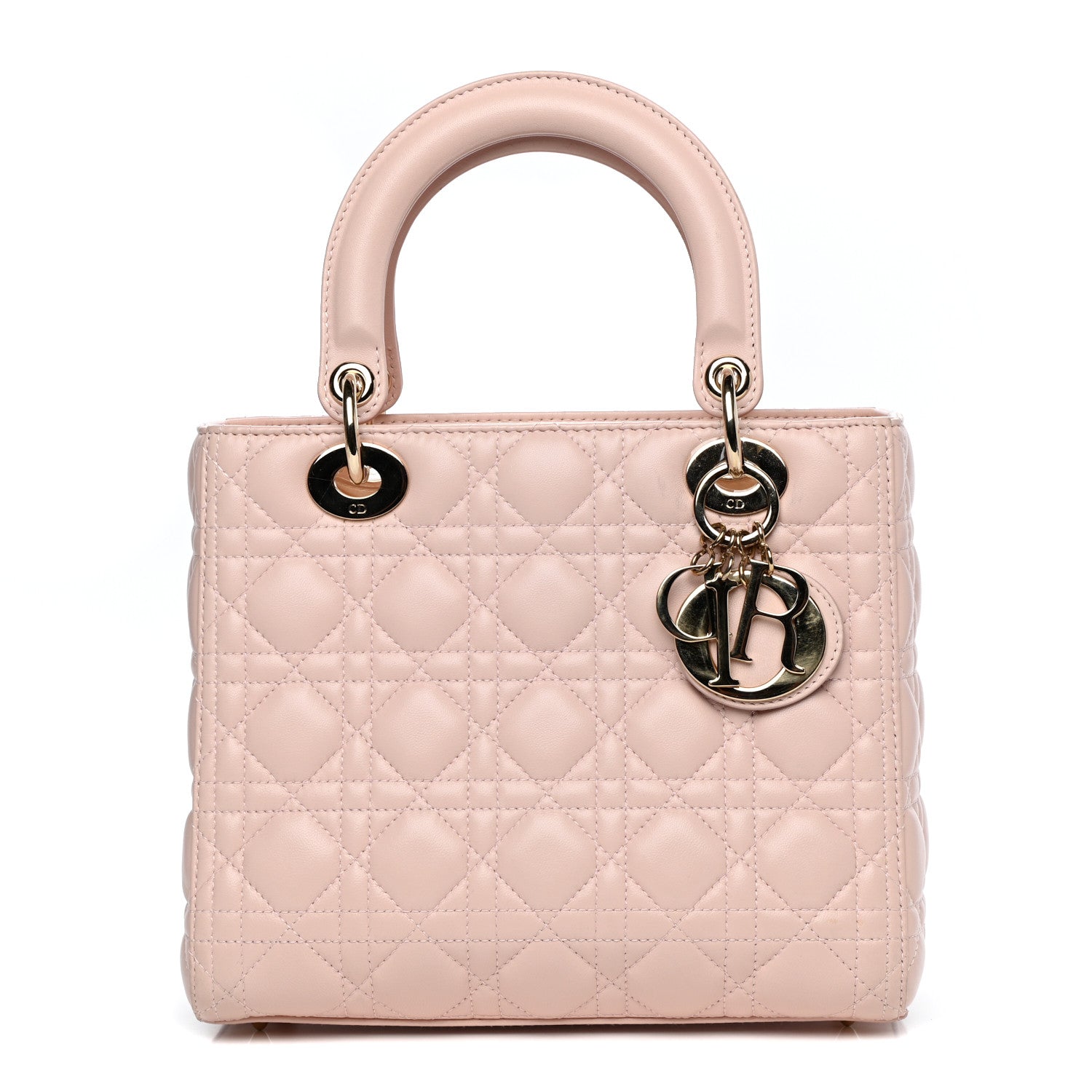 Christian Dior Lambskin Cannage Medium Lady Dior Light Pink 1 of 10
