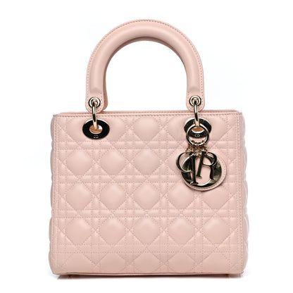 Christian Dior Lambskin Cannage Medium Lady Dior Light Pink 1 of 10
