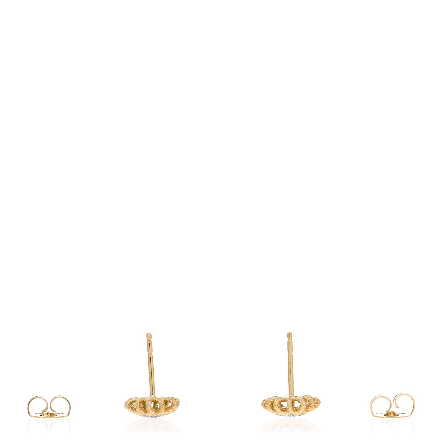 18K Yellow Gold Diamond 10mm Starburst Earrings