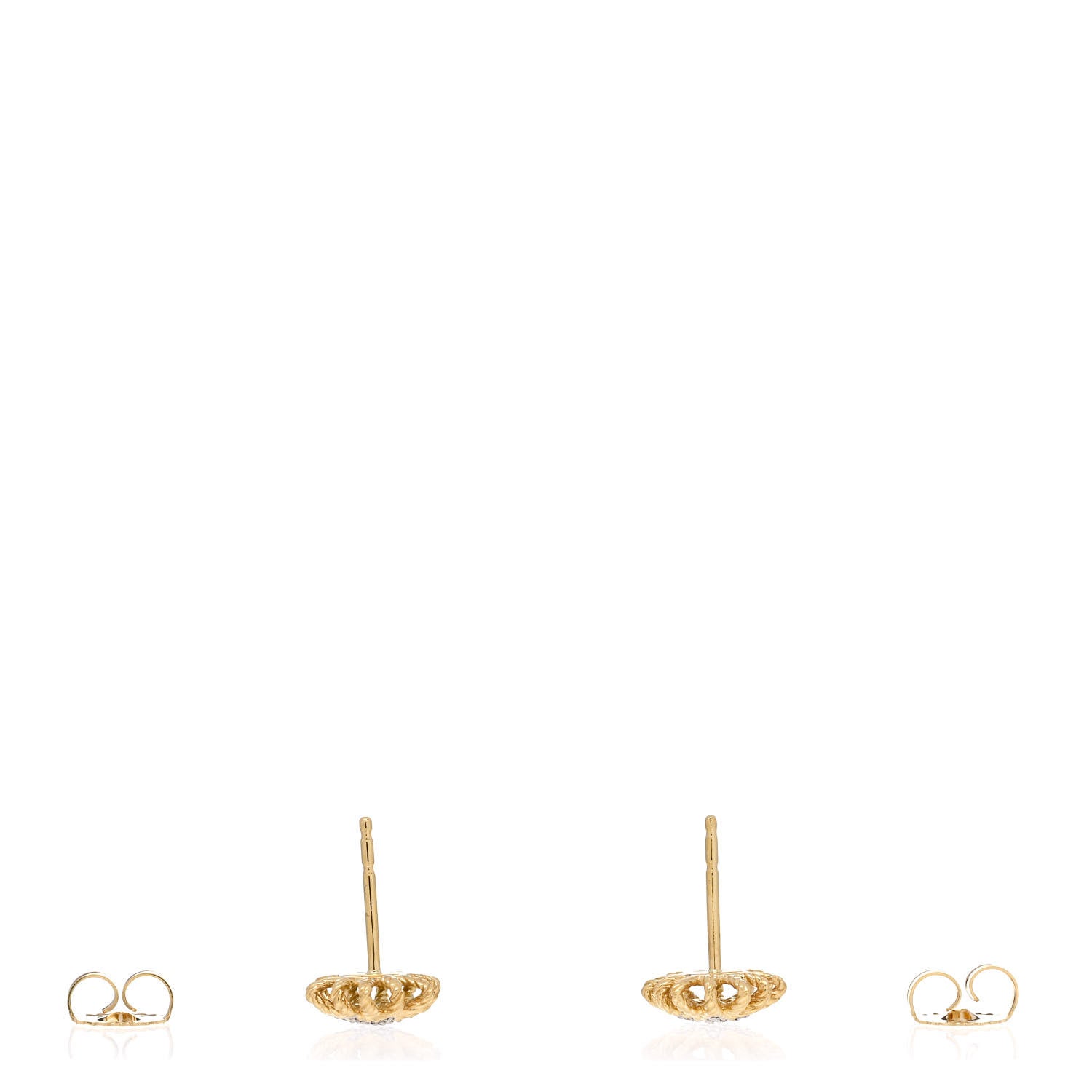 David Yurman 18K Yellow Gold Diamond 10mm Starburst Earrings 3 of 4