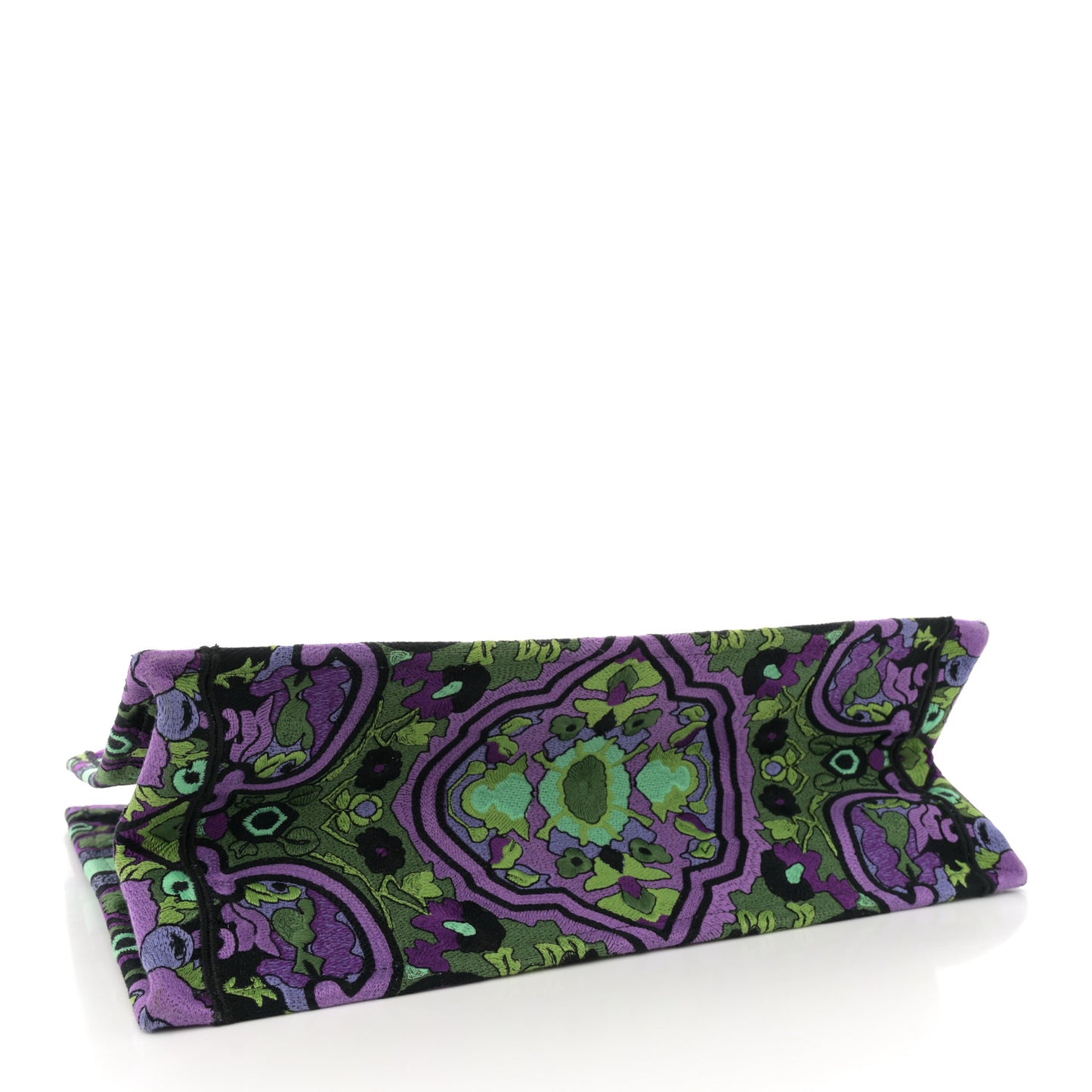 Canvas Embroidered Large Indian Purple Book Tote Multicolor