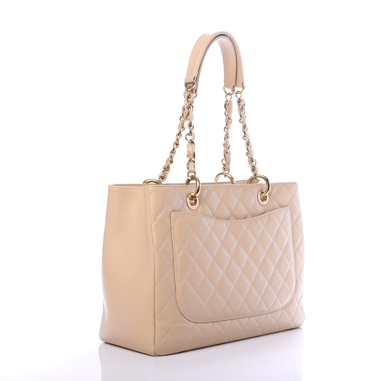 Chanel Caviar Quilted Grand Shopping Tote GST Beige Clair 3 of 14