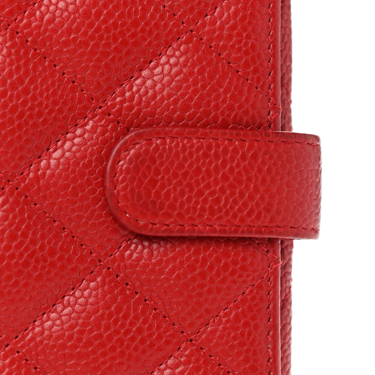 Caviar Quilted CC Long Double Wallet Red