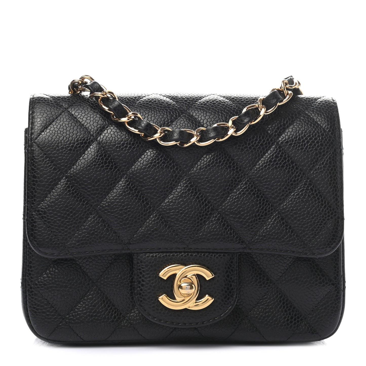 Caviar Quilted Mini Square Flap Black