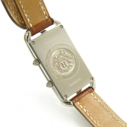 Hermes Stainless Steel Barenia 20mm Cape Cod Double Tour Deux Zones Quartz Watch Fauve 3 of 7