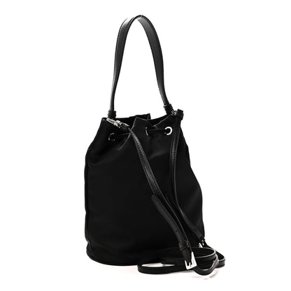Prada Tessuto Saffiano Ricamo Sequin Crystal Embellished Mini Re-Edition 1978 Bucket Bag Black 3 of 9