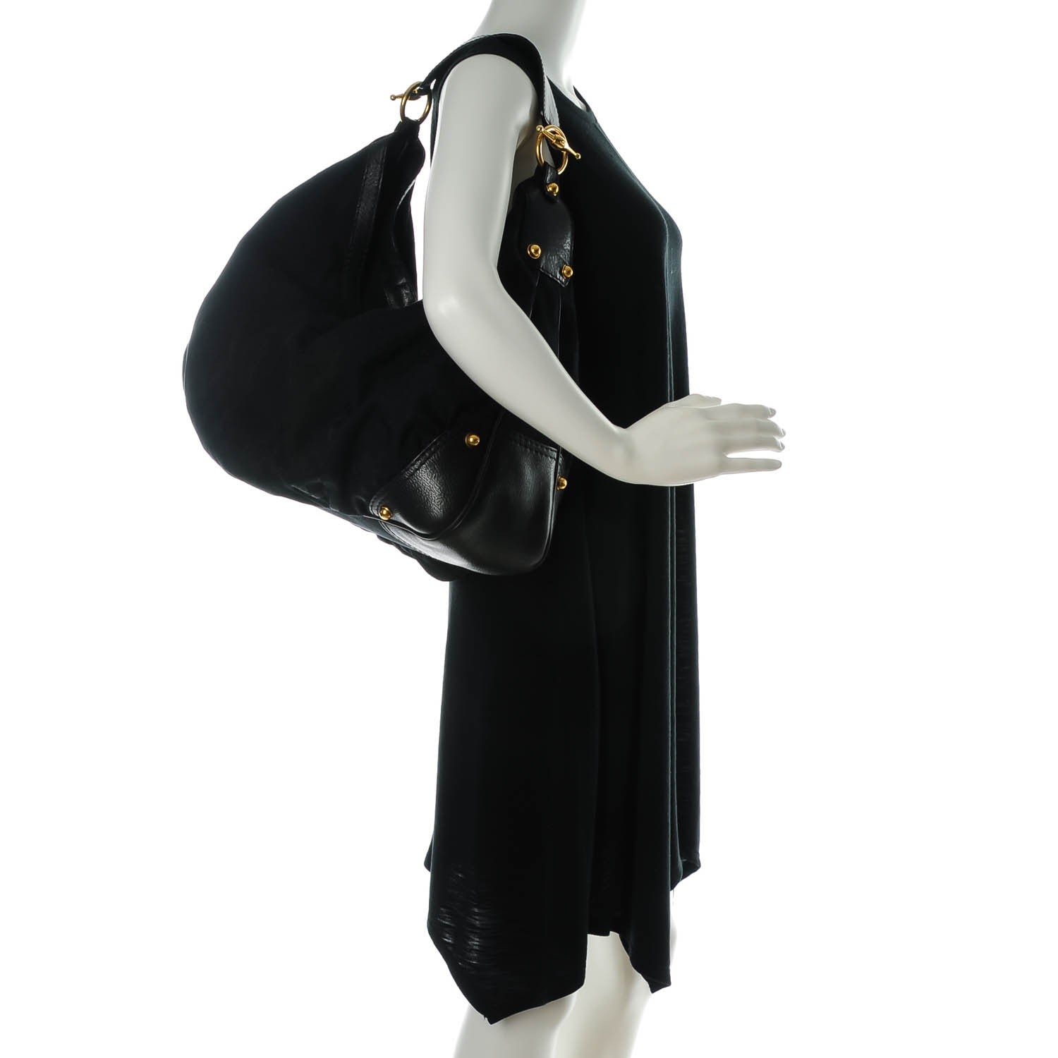 Gucci Monogram Large Jockey Hobo Black 2 of 9