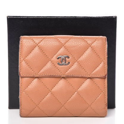 Chanel Caviar Quilted Compact French Flap Wallet Dark Beige 20 of 20