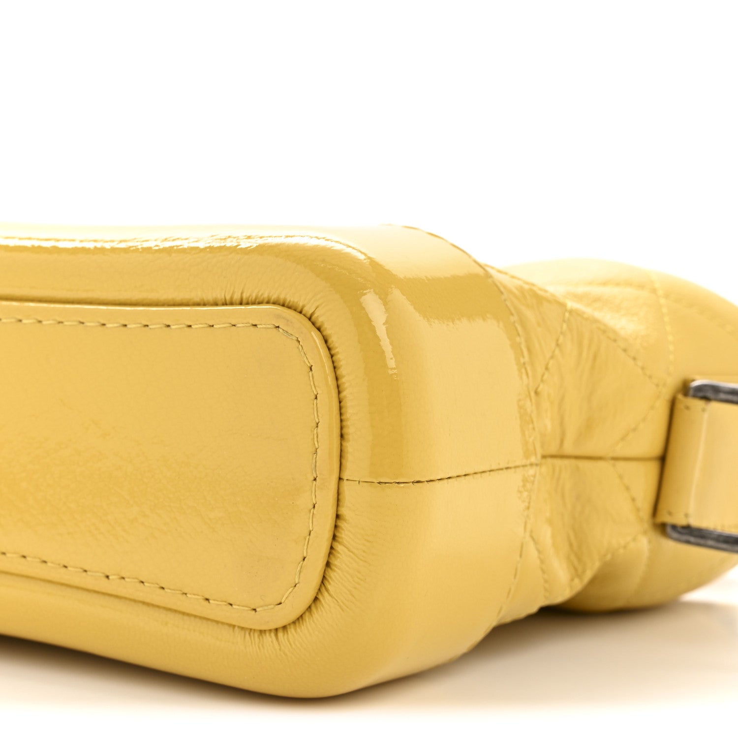 Chanel Patent Goatskin Quilted Small Gabrielle Hobo Yellow 10 of 12