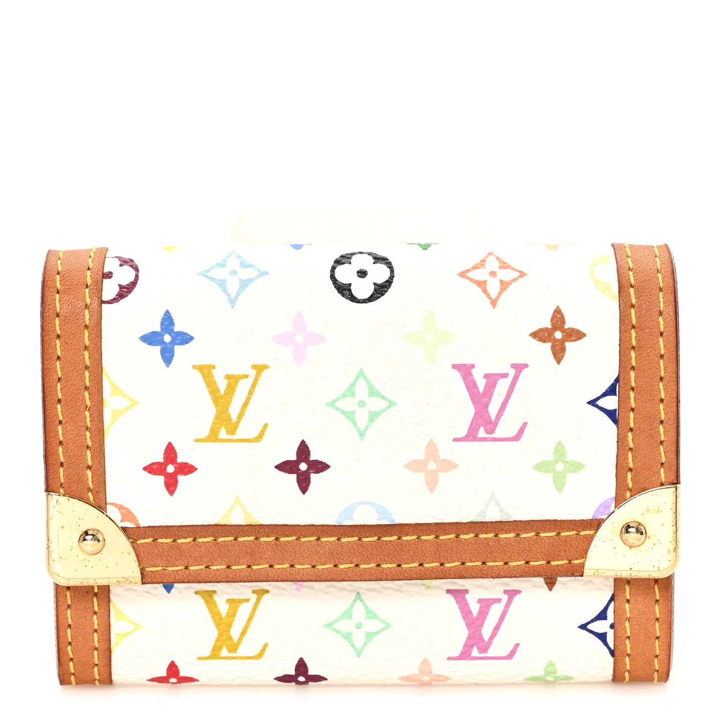 Monogram Multicolor Porte-Monnaie Plat Coin Purse White