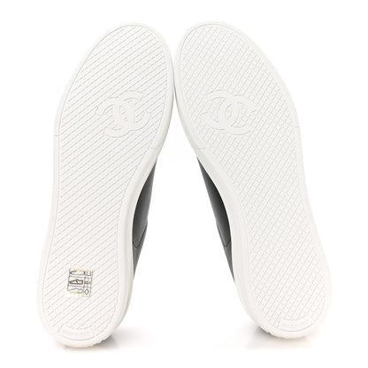 Chanel Calfskin CC Womens Sneakers 38 Black 6 of 8