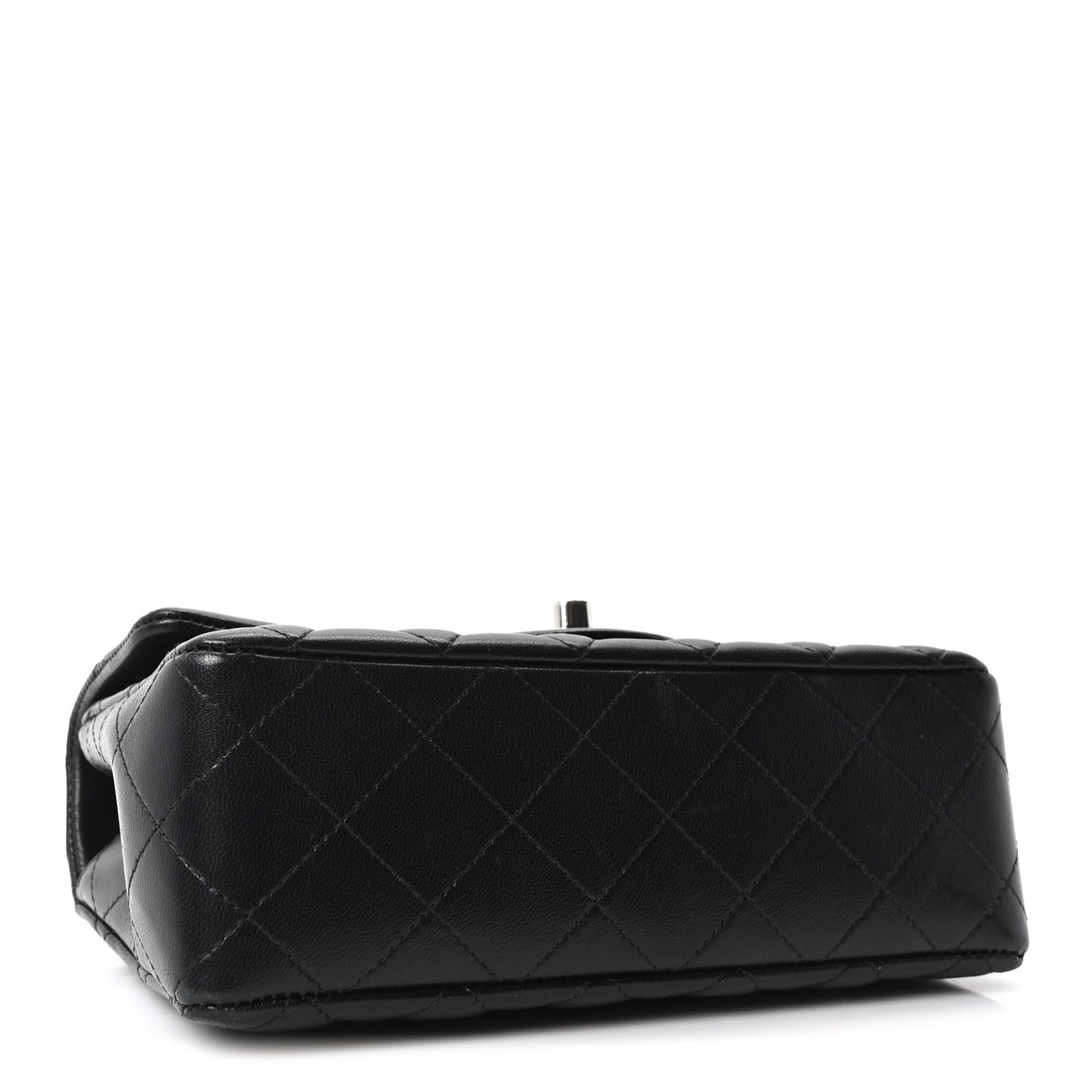 Lambskin Quilted Mini Rectangular Flap Black