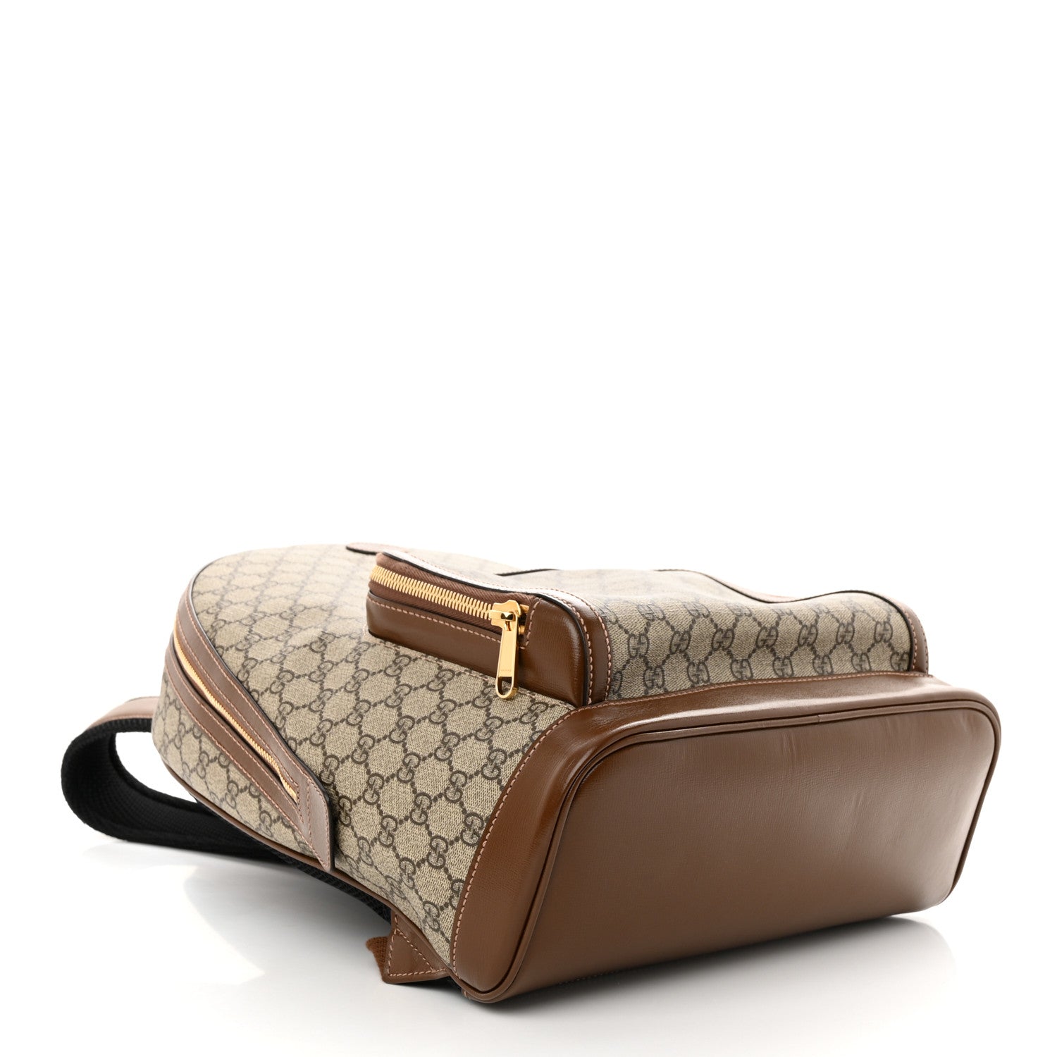 Gucci GG Supreme Monogram Textured Calfskin Retro Interlocking G Backpack Brown Beige 4 of 10