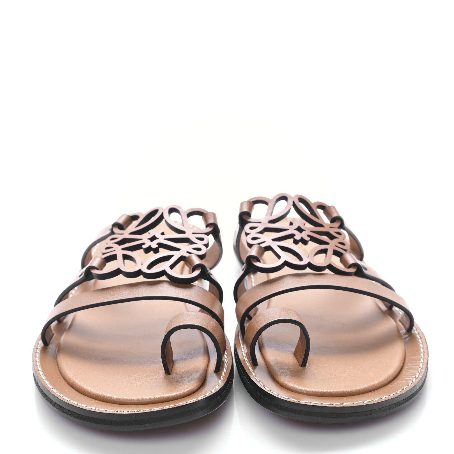 Loewe Calfskin Anagram Mule Sandals 37 Tan Natural 2 of 7
