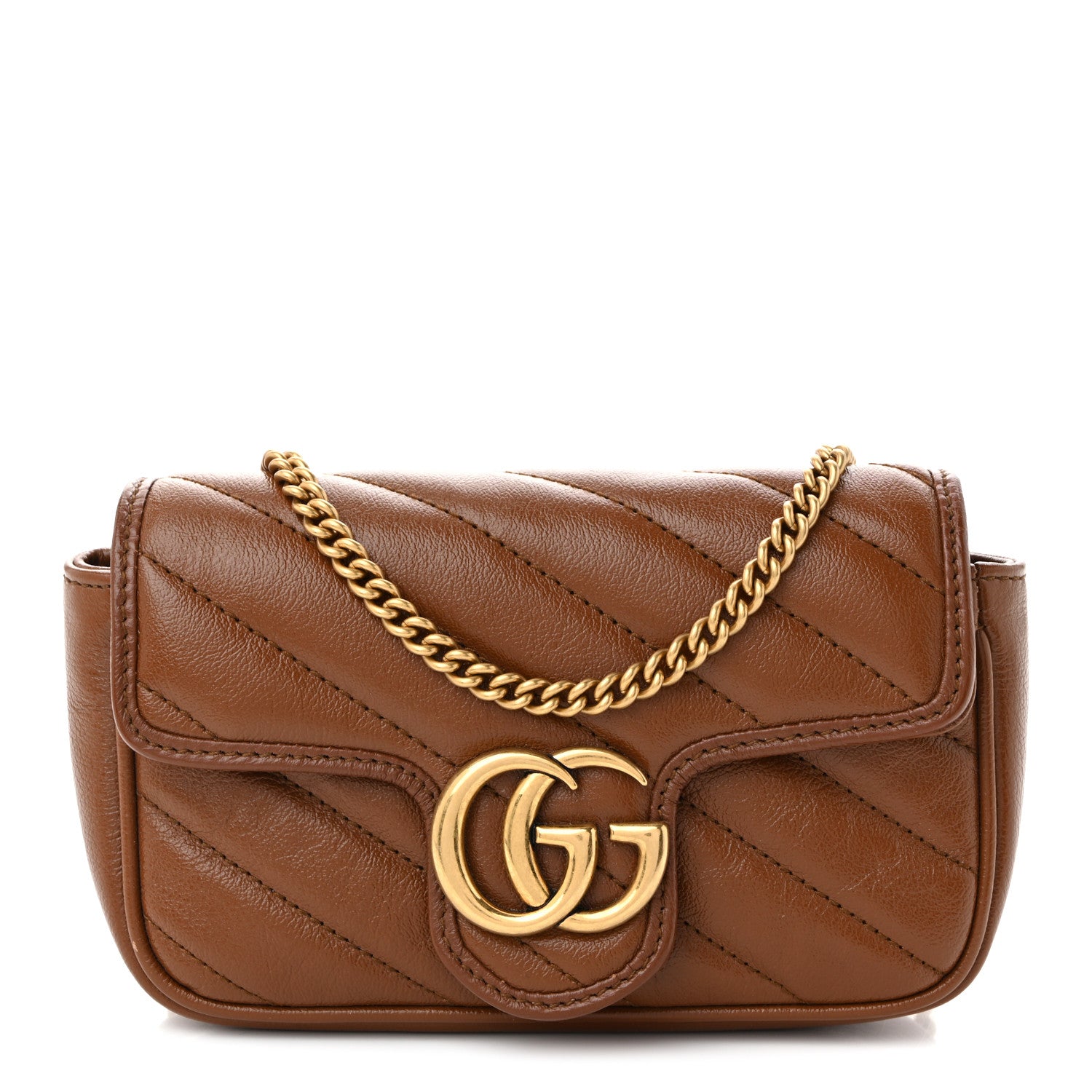 Gucci Azalea Calfskin Matelasse Diagonal Super Mini GG Marmont