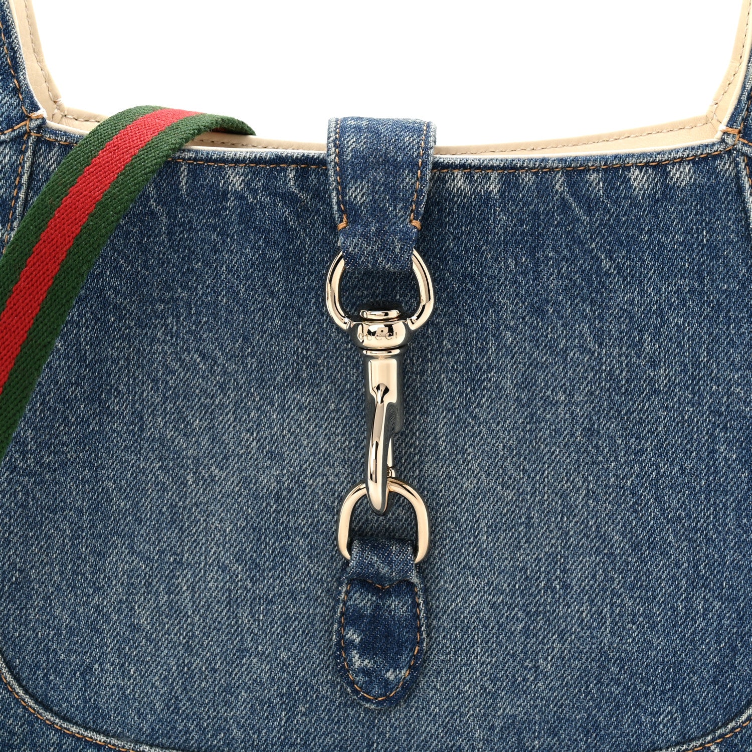 Gucci Denim Small Jackie Shoulder Bag Blue Denim 8 of 11
