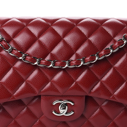 Chanel Caviar Quilted Jumbo Double Flap Red 11 of 11