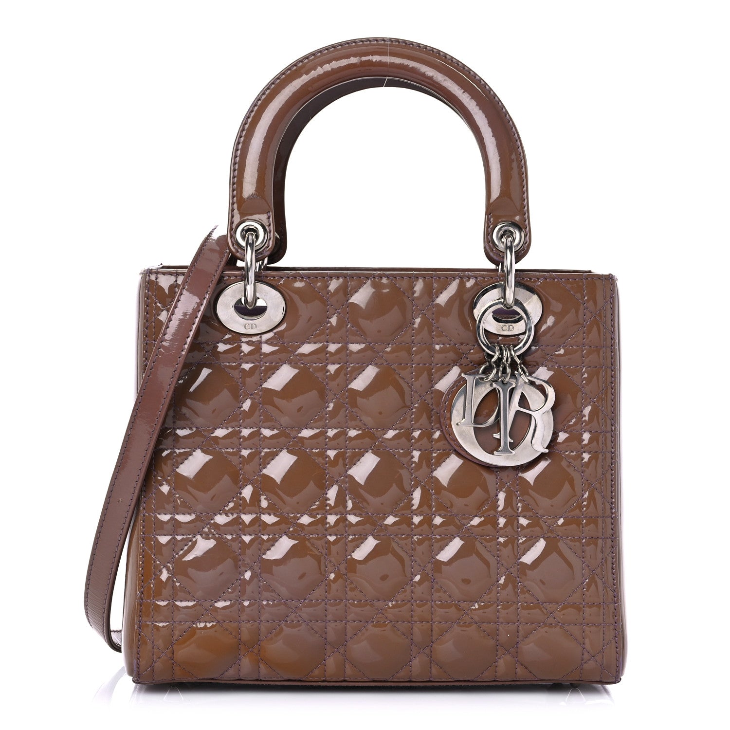 Christian Dior Patent Cannage Medium Lady Dior Brown 1 of 20