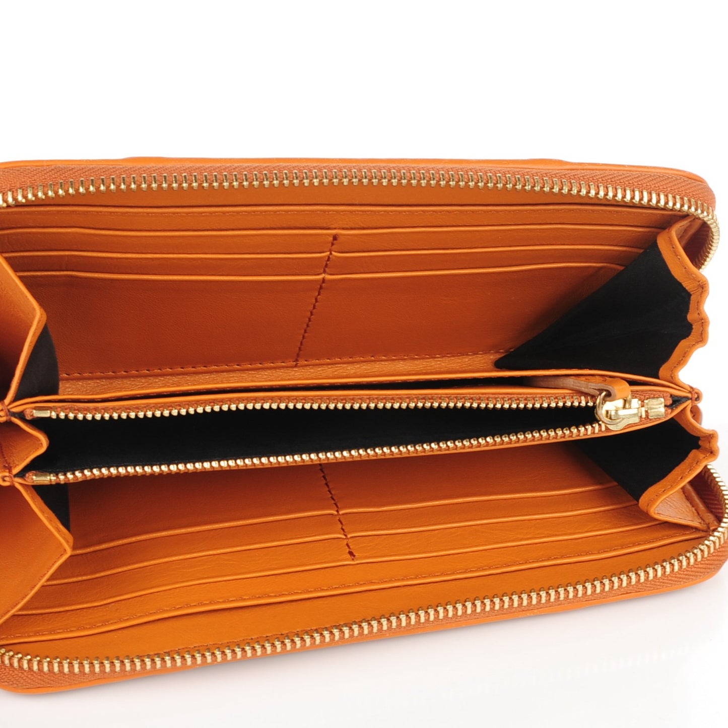 House Check Large Sartorial Ziggy Zip Around Wallet Copper Orange