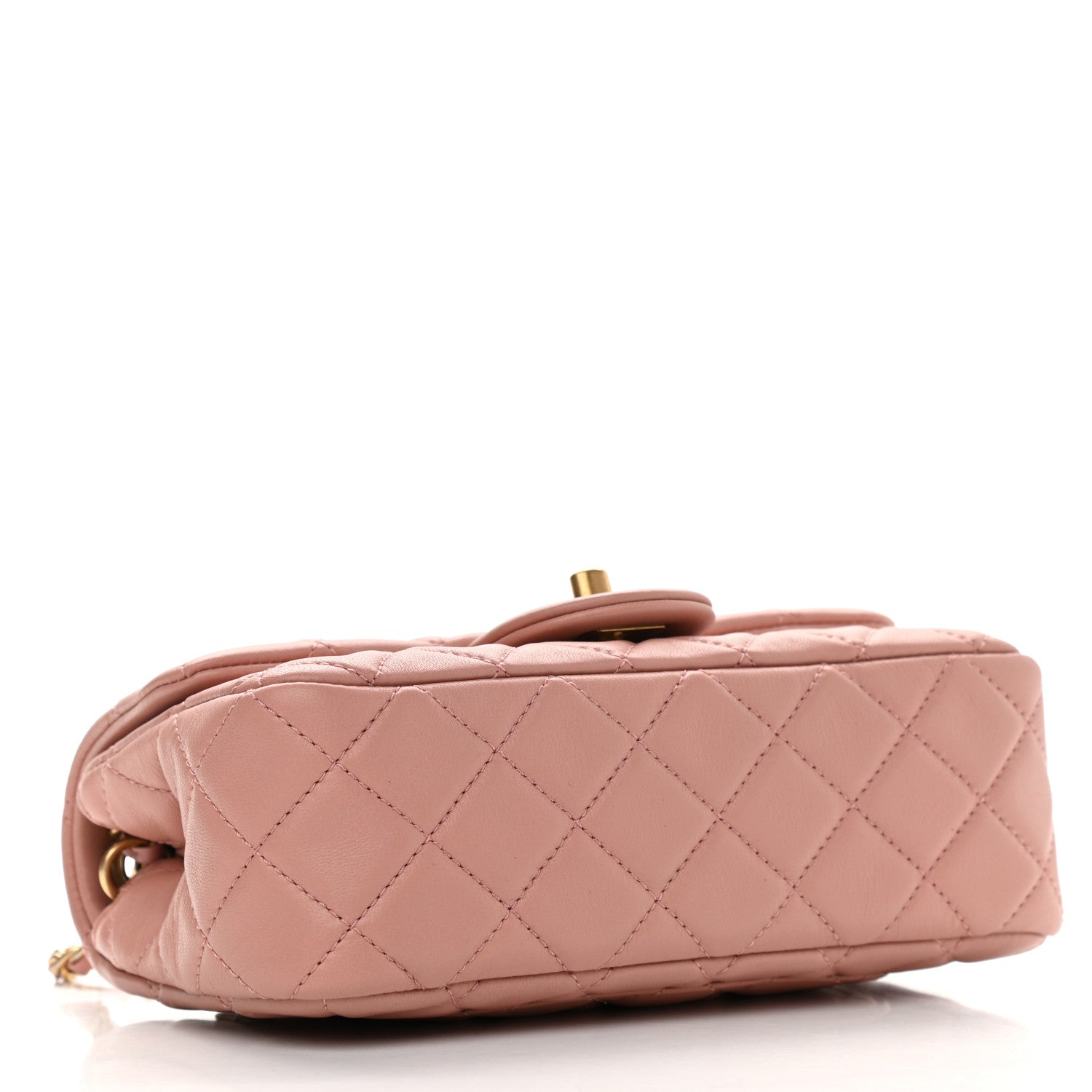 Chanel Lambskin Quilted Mini Rectangular Pearl Crush Flap Dark Pink 4 of 10