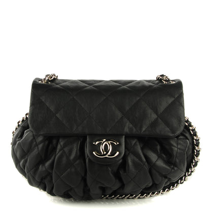 Chanel Washed Lambskin Quilted Medium Chain Around Messenger Black 1 of 6