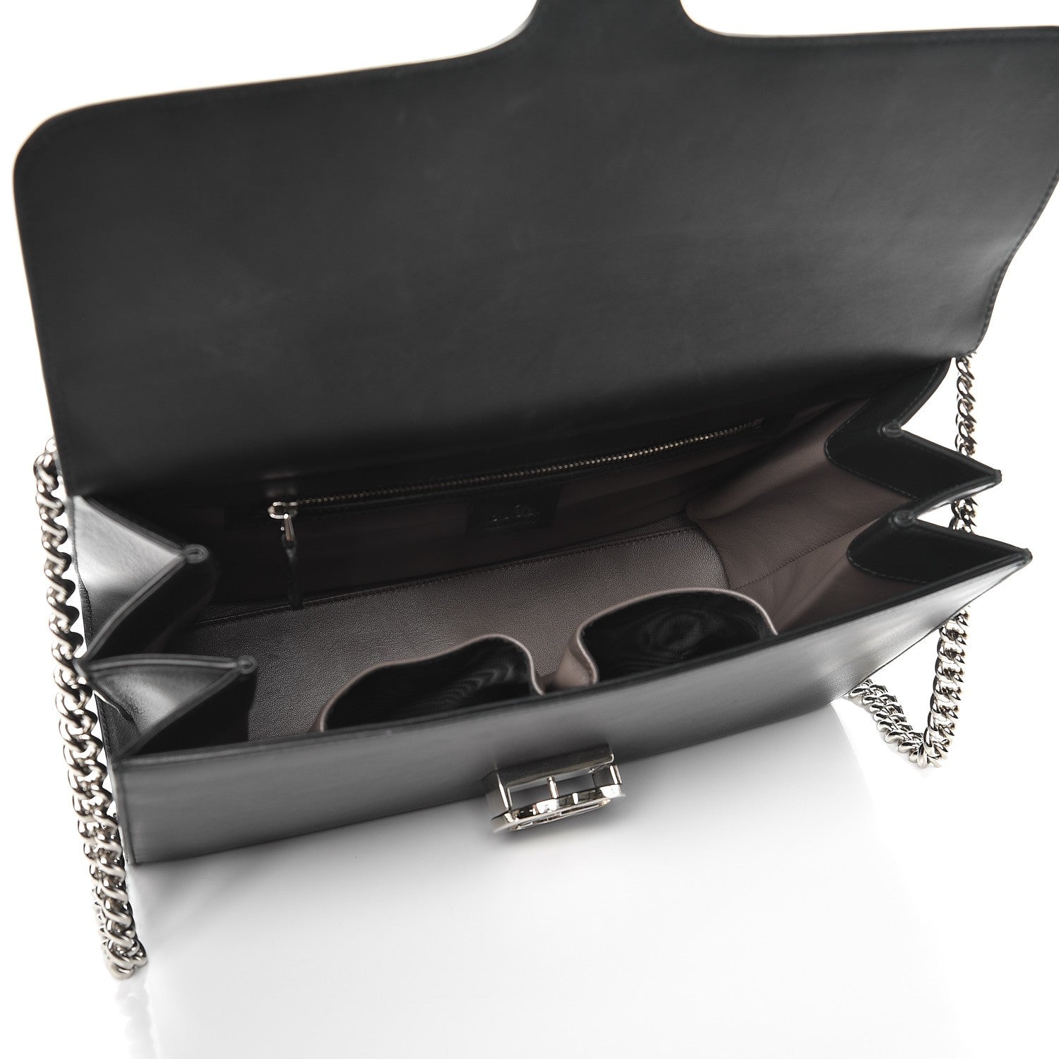 Gucci Moon Calfskin Medium Interlocking G Shoulder Bag Black 5 of 11