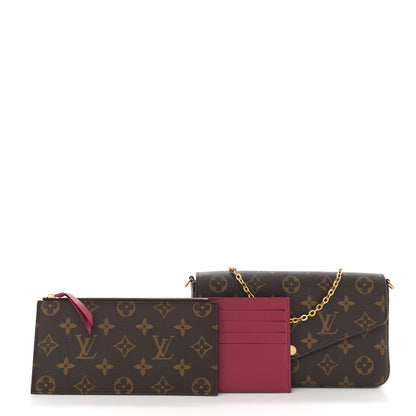 Louis Vuitton Monogram Pochette Felicie Chain Wallet Fuchsia 3 of 14