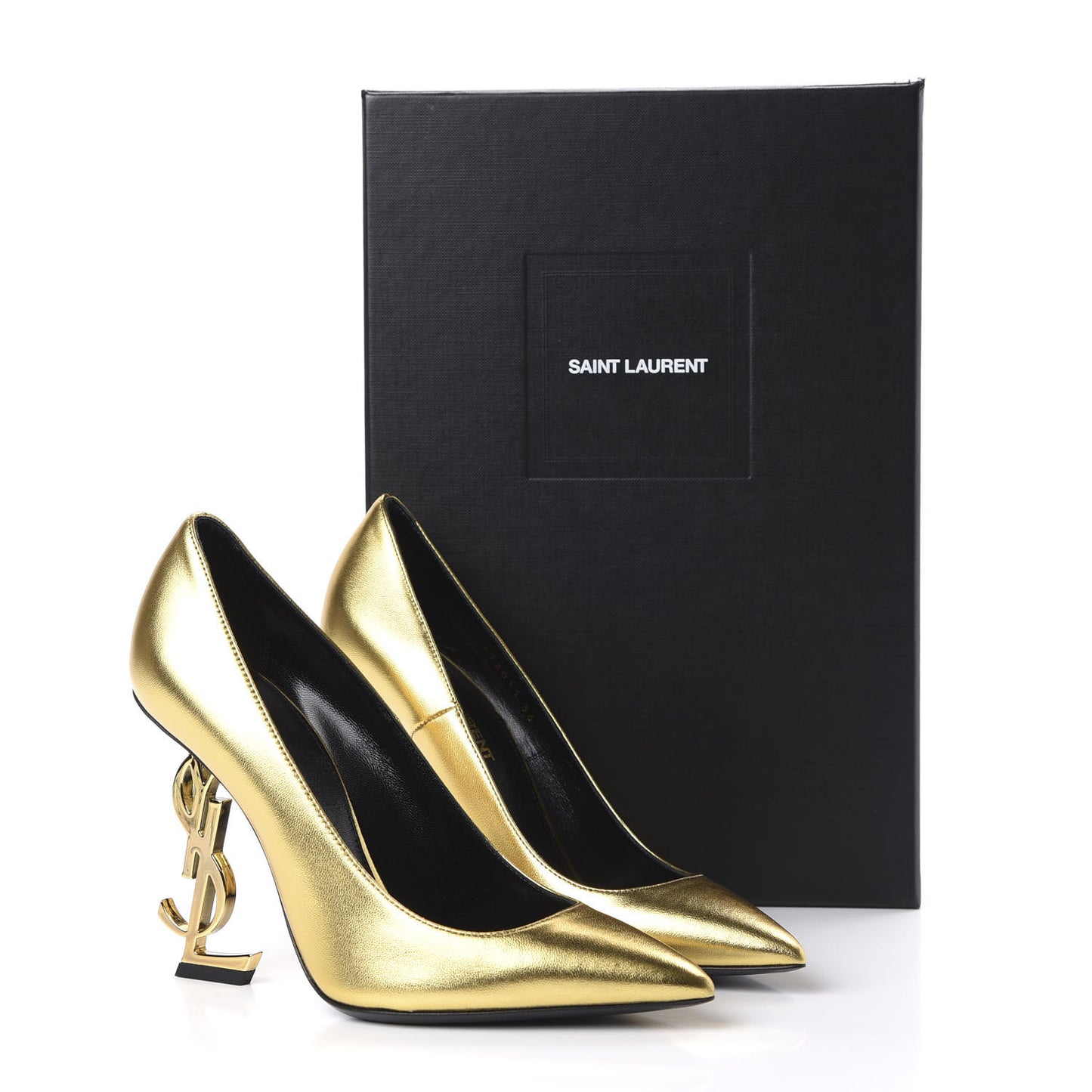 Metallic Calfskin Opyum 110 Pumps 36 Oro