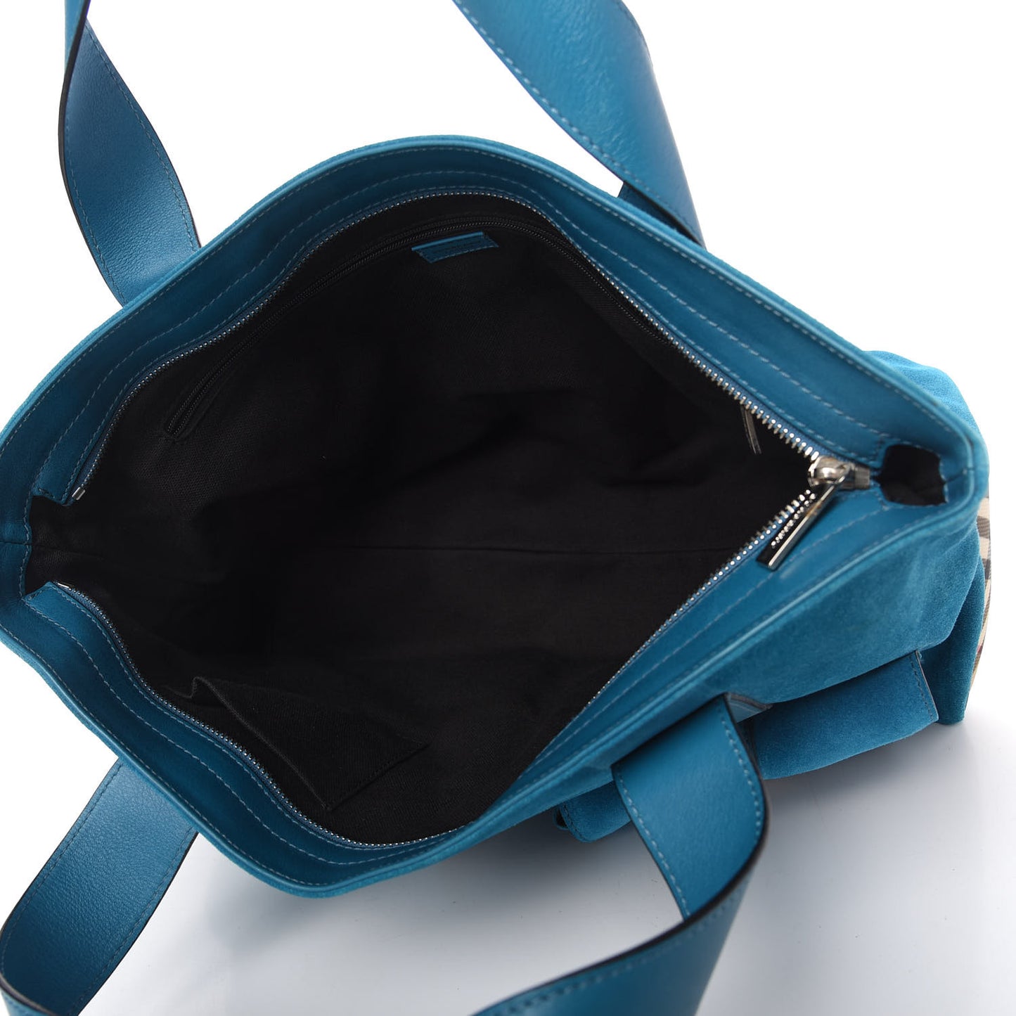 Suede Classic Check Shoulder Bag Blue