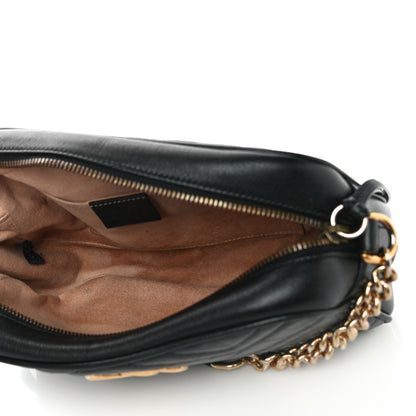 Gucci Calfskin Matelasse Small GG Marmont Chain Shoulder Bag Black 5 of 16