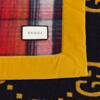 Gucci Wool GG Monogram Blanket Black Gold 4 of 5