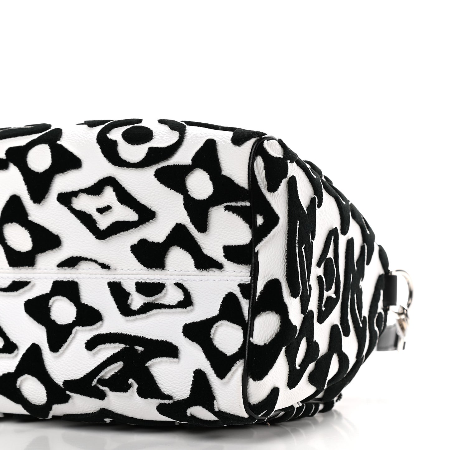 X UF Tufted Monogram Speedy Bandouliere 25 White Black