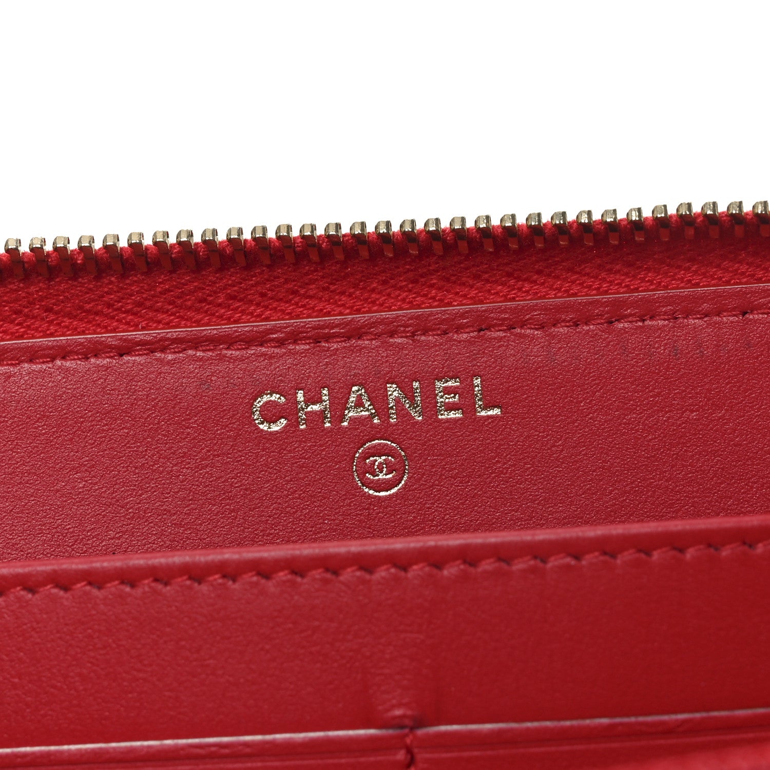 Chanel Caviar Quilted Filigree Zip Around Wallet Red 6 of 7