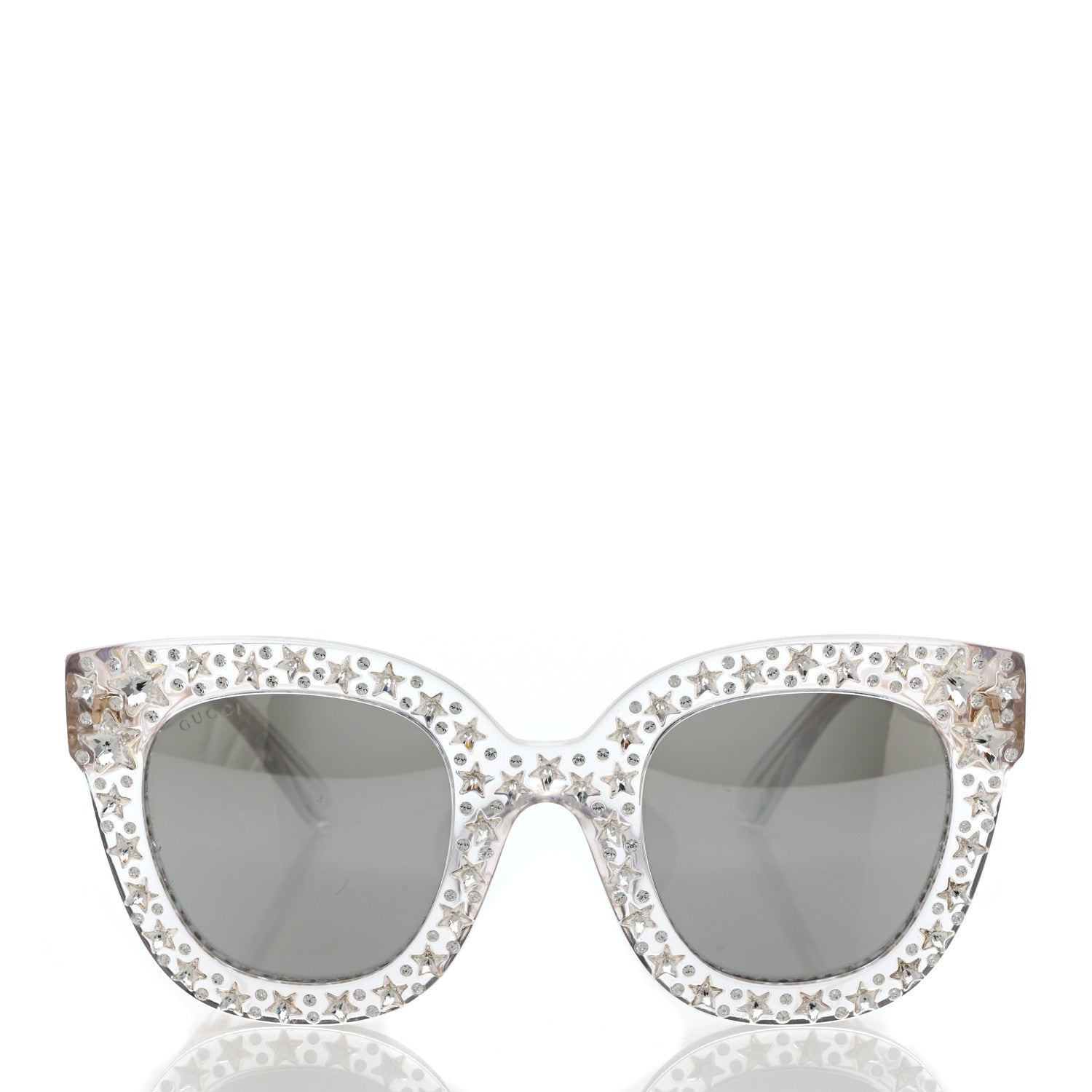 Gucci Acetate Crystal Oversize Mirrored Star Sunglasses GG0116S 2 of 8