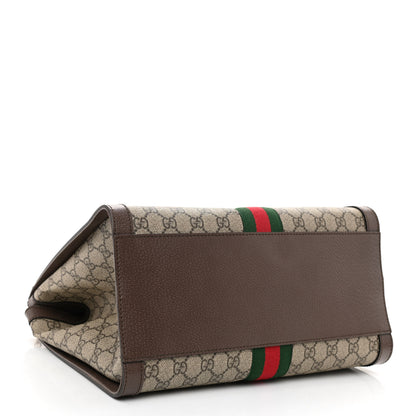 Gucci GG Supreme Monogram Web Medium Ophidia Tote Bag Brown 4 of 8