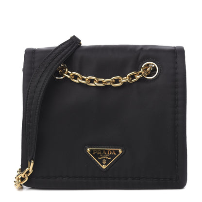 Prada Nylon Tessuto Chain Shoulder Bag Black 1 of 10