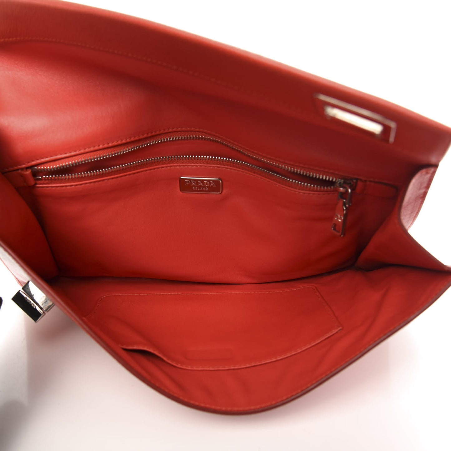 Saffiano Flap Clutch Lacca