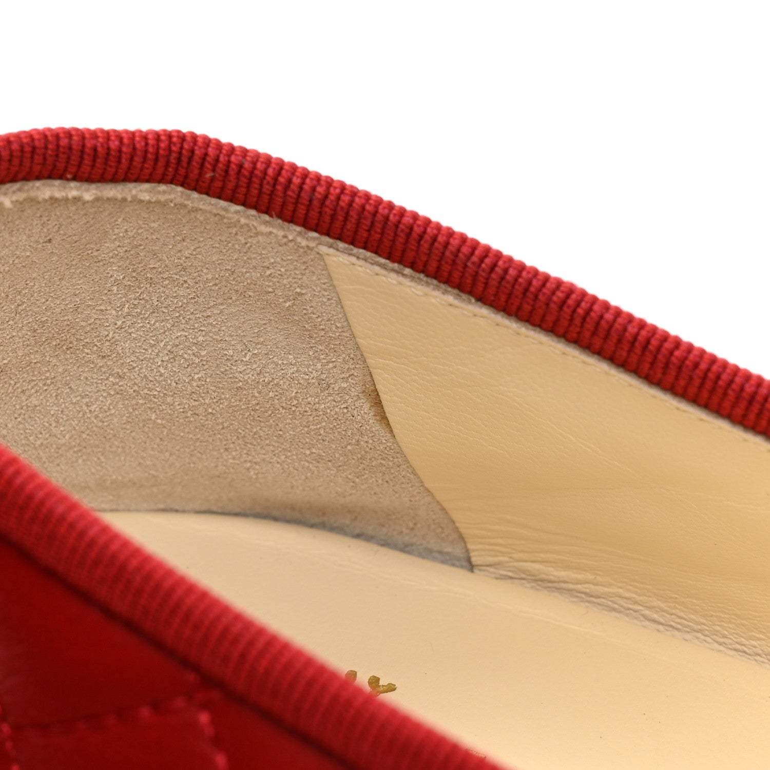 Chanel Aged Calfskin Quilted CC Cap Toe Ballerina Flats 37.5 Red 9 of 11