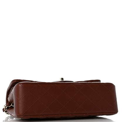 Chanel Lambskin Quilted Small Double Flap Dark Brown 4 of 11