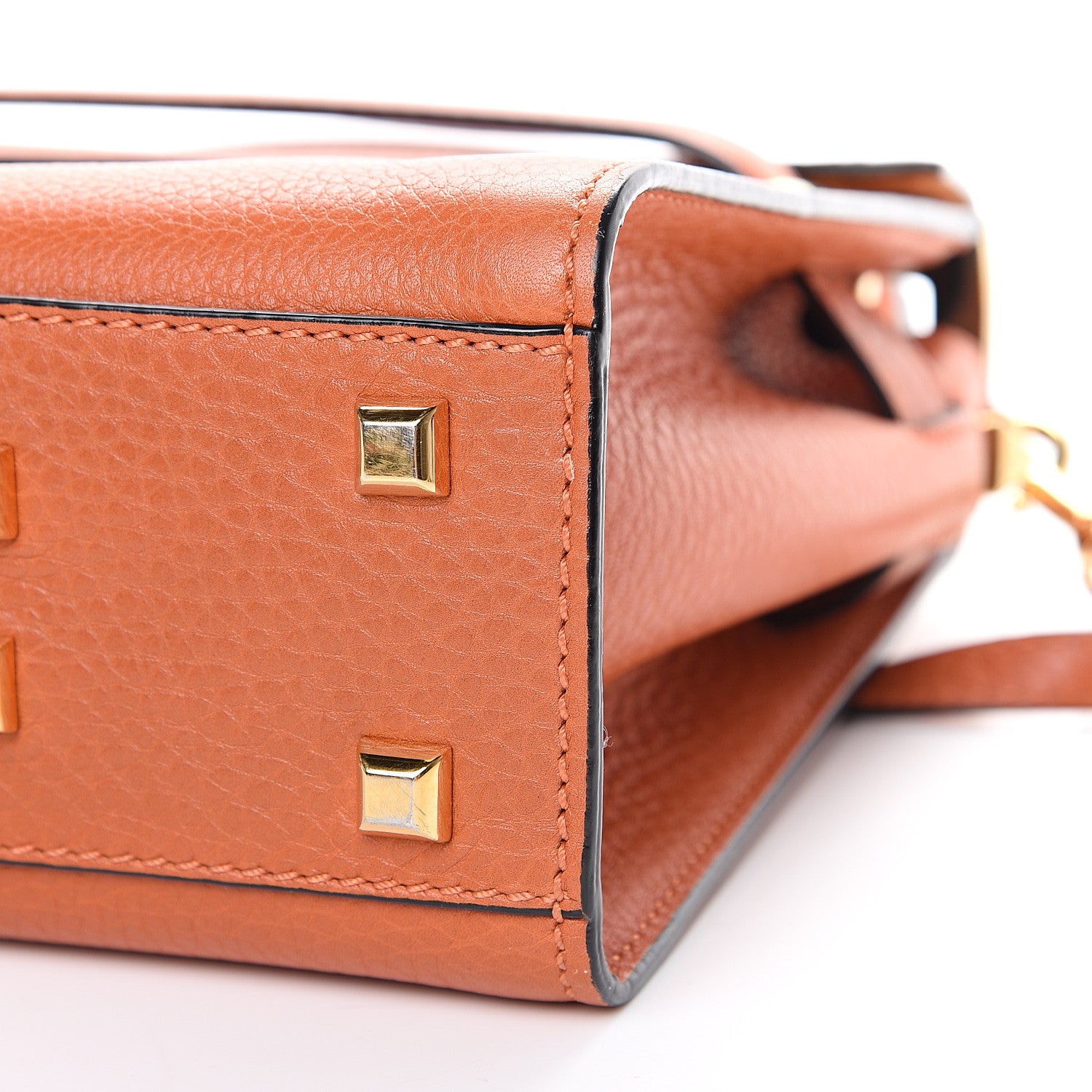 Valentino Garavani Grainy Calfskin Small My Rockstud Frame Bag Orange 12 of 15