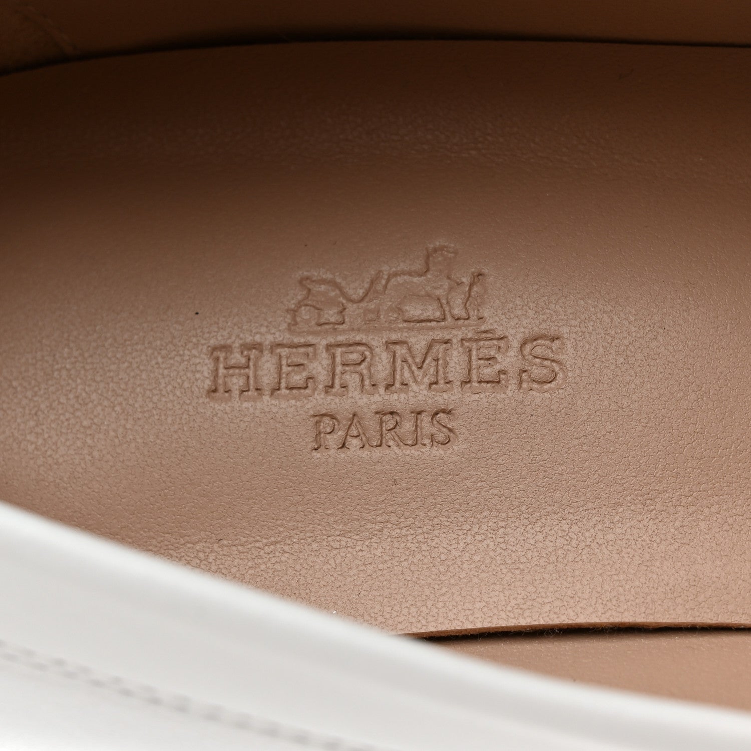 Hermes Calfskin Womens Elysee 70 Moccasin Loafer Pumps 37 White 6 of 9