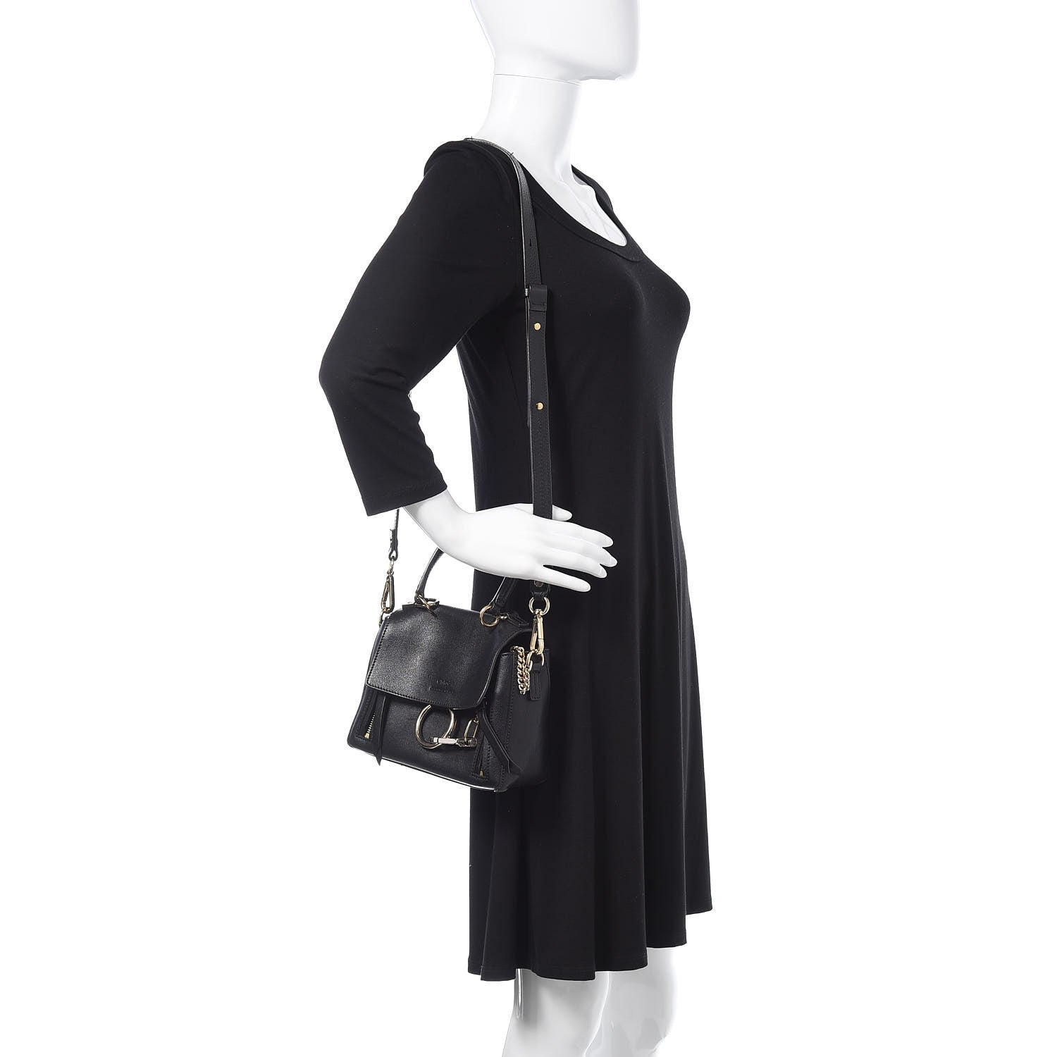Chloe Calfskin Mini Faye Day Shoulder Bag Black 2 of 20