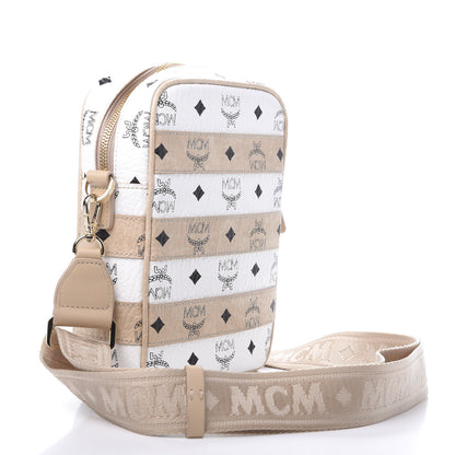 MCM Visetos Spot Crossbody Bag White Beige 3 of 9