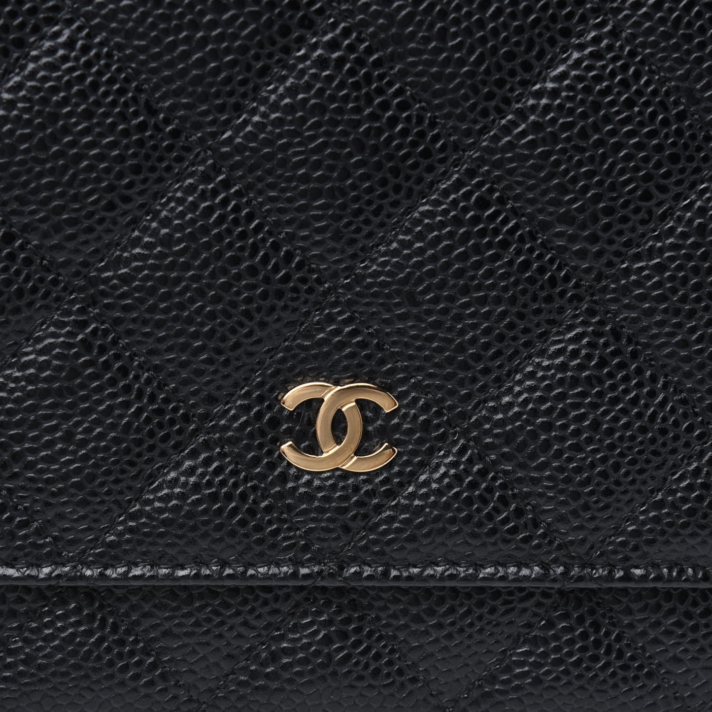 Caviar Quilted Wallet On Chain WOC Black