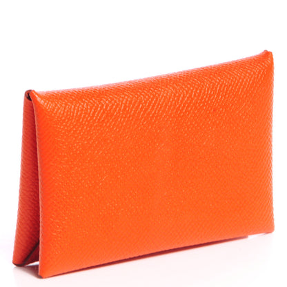 Hermes Epsom Calvi Card Case Feu 3 of 8
