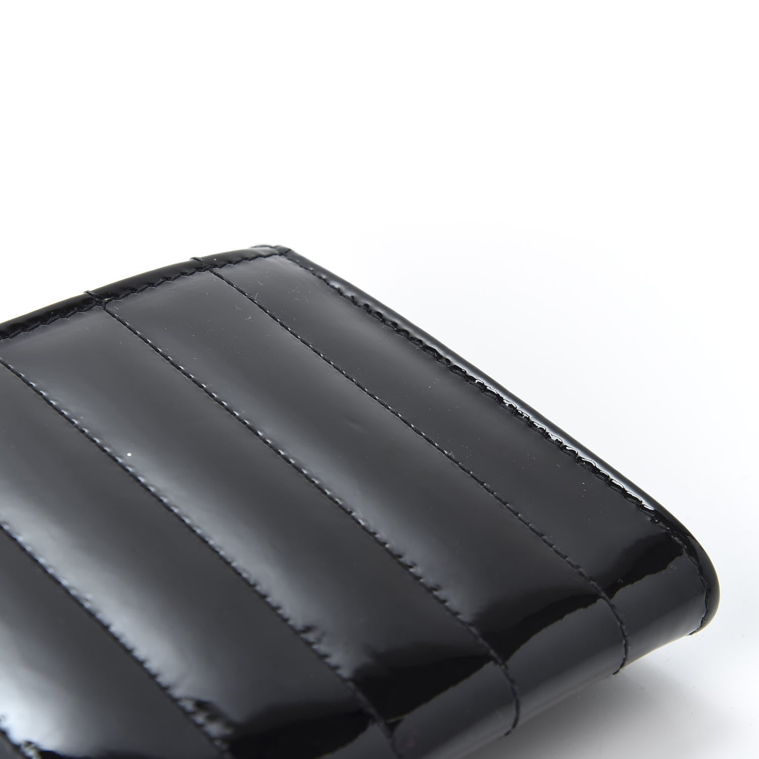 Saint Laurent Patent Matelasse Monogram Vicky Tri-Fold Wallet Black 7 of 9