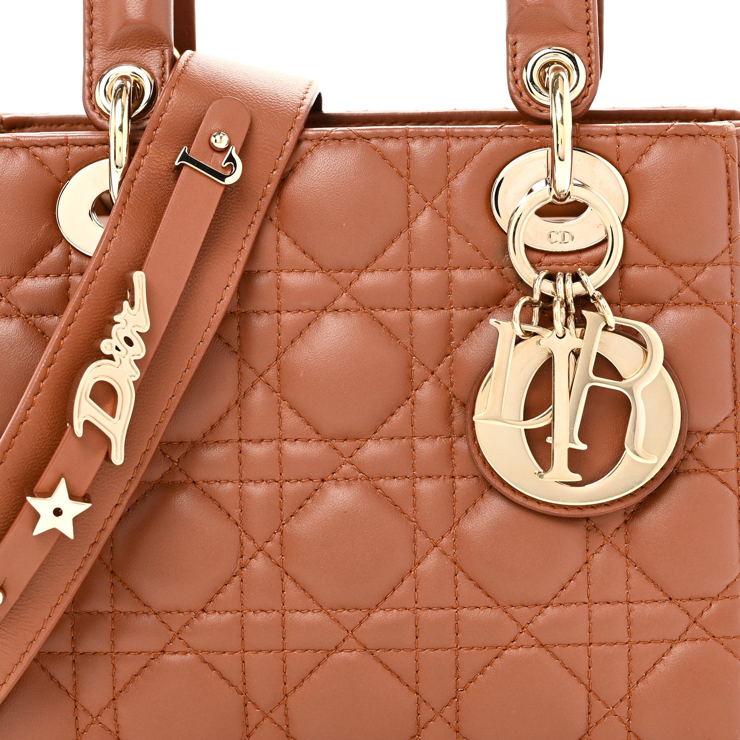 Christian Dior Calfskin Cannage Small My ABCDior Lady Dior Tan 8 of 10